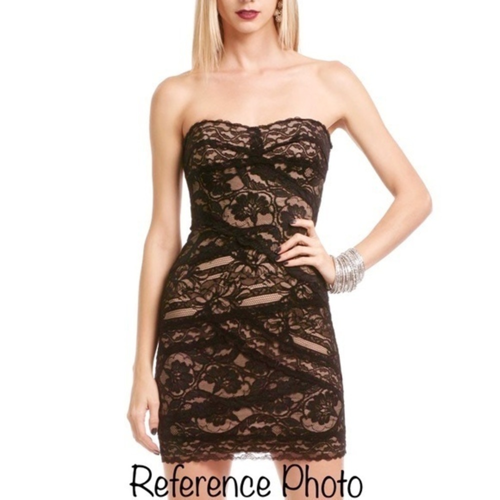 Dave & Johnny Mesh Lace Overlay Dress